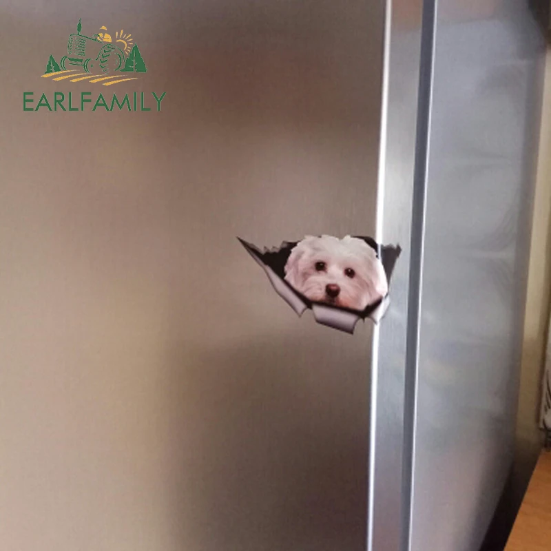 EARLFAMILY 13 см x 6 милый Мальты автомобиля Стикеры Pet декоративная собака для рваные