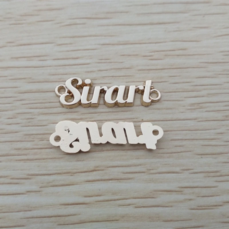 (100 шт./упак.) 1 см x 3 металлические метки с английскими буквами золотые серебряные