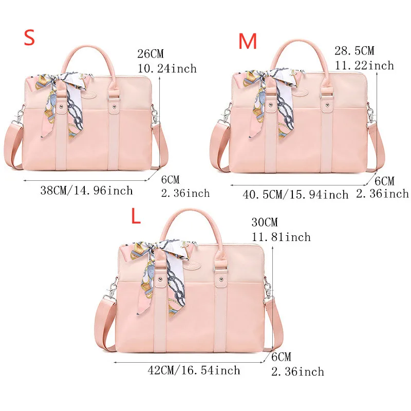 Portable Briefcases Women Travel Shoulder Bags Laptop Protection Handbags Office Document Organizer Storage Pouch Accessories