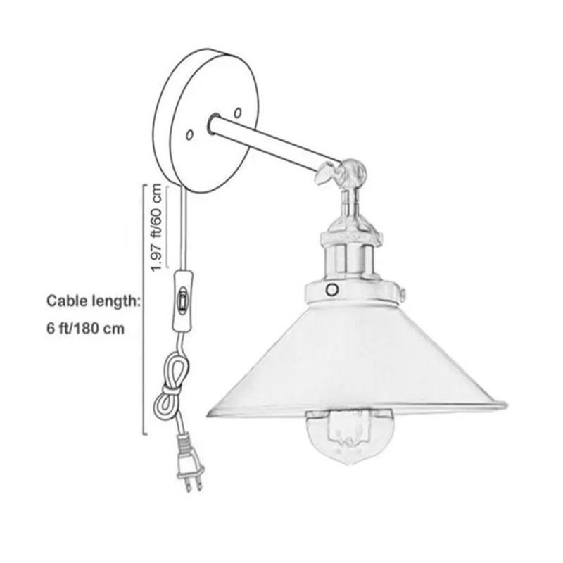 Ретро винтажный деревенский настенный светильник Американский промышленный