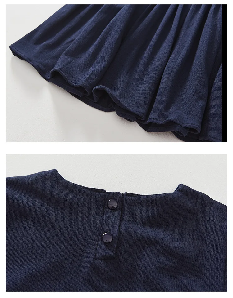 

8 10 years Kids Girls Short Sleeve School Cotton Dress White Navy Color Teen Girls Summer Clothes
