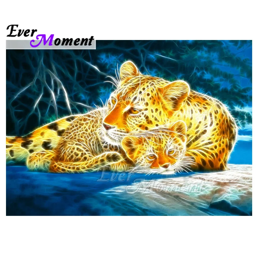 Алмазная живопись Ever Moment 5D DIY "Леопардовый лес" с квадратной вышивкой мозаикой и стразами Rhinestone Full Drill 3F2211.