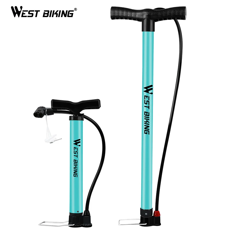 WEST BIKING велосипедный насос 120/160PSI стальной Бирюзовый велосипедный насос воздушный насос Schrader Presta клапан дорожный MTB велосипедный насос