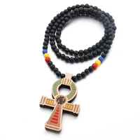 ankh egyptian power of life good wood hip hop necklace wholesale 6 colors mixed jasw109