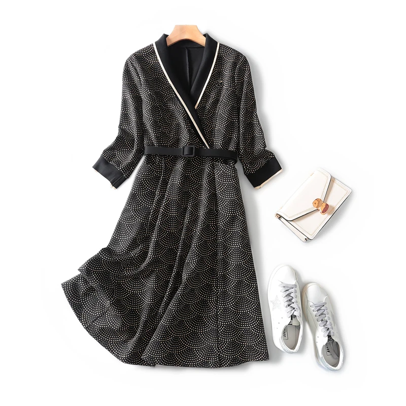 Золотистое жаккардовое модное женское платье в римском стиле с высоким