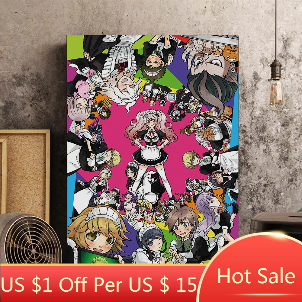 Japanese Anime Manga Danganronpa Canvas Painting Family Bedroom Poster Home Decor Room Decoration Wall Art Picture