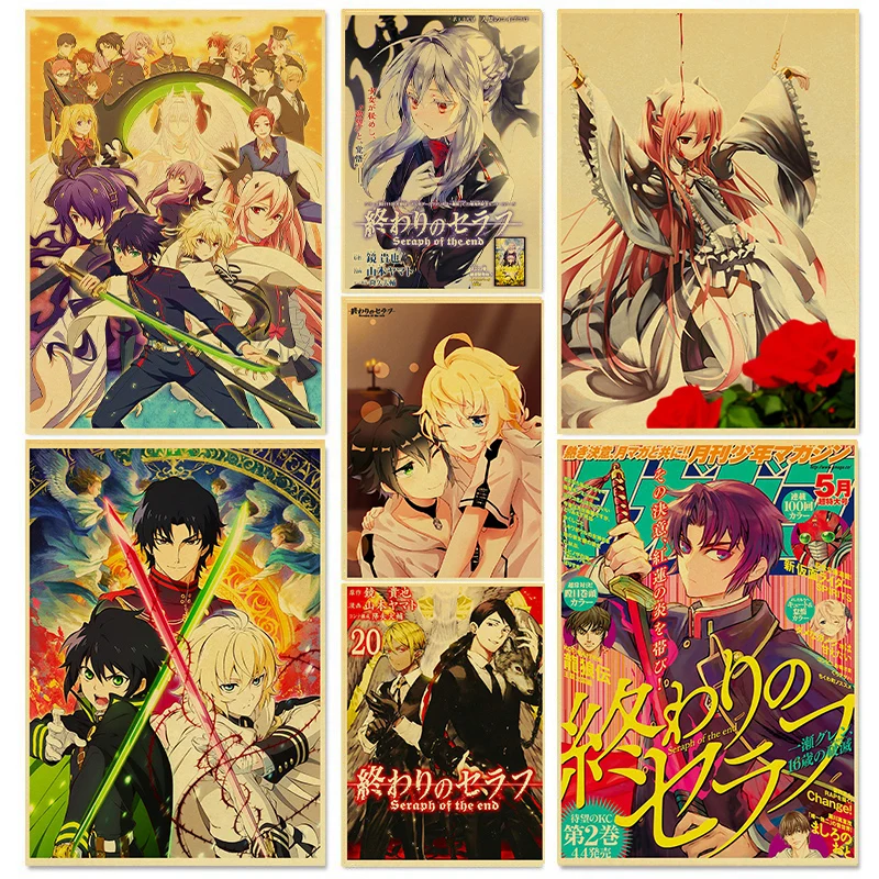 

Japanese fantasy anime Seraph of the end Poster Decor kraft wall paper High Quality Painting For home/bar Decors