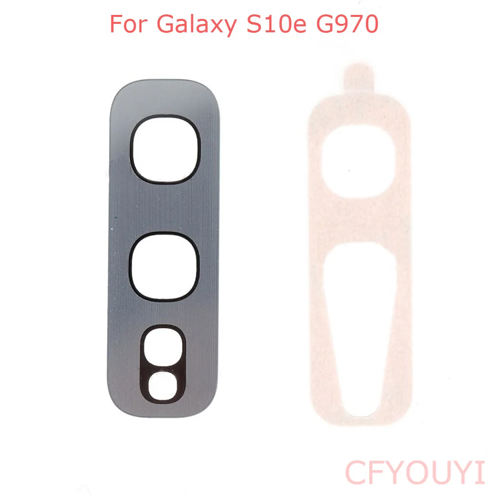 Белый Для samsung Galaxy S10e G970 Задняя крышка объектива камеры стекло Лен запасная часть с клейкой наклейкой клей - Цвет: Белый