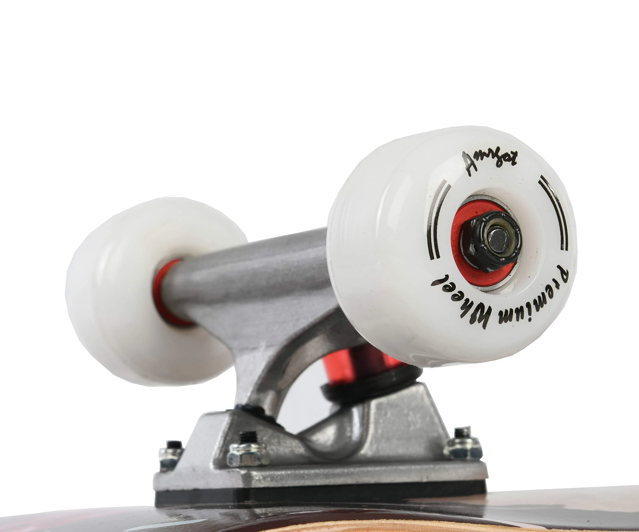 

Floral background with tropical flowers, leaves and skateboard complete longboard 8-layer maple deck double kick concave 02