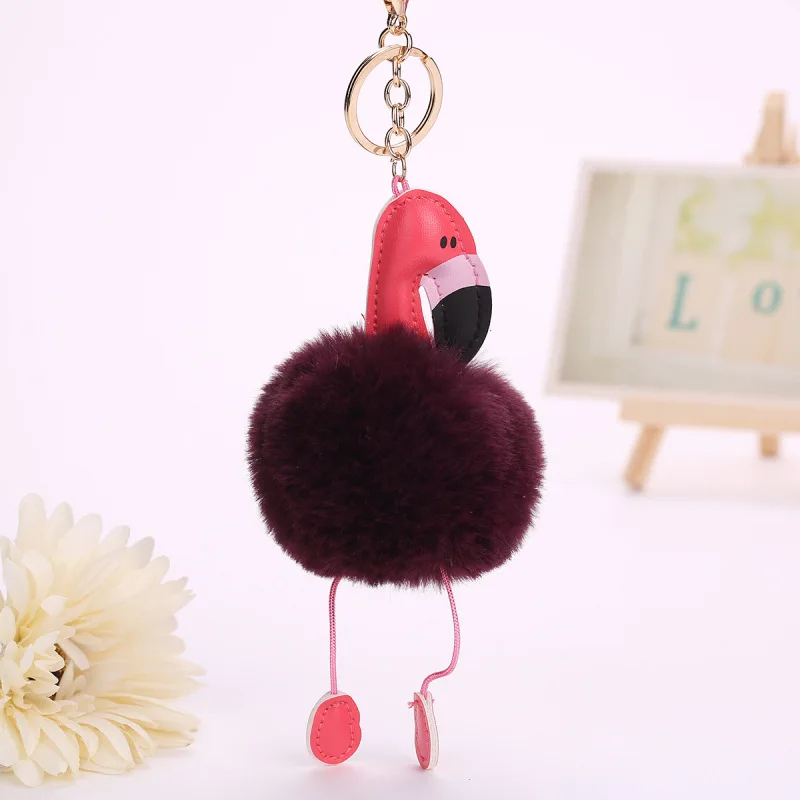 Брелок с помпоном брелок фламинго подвеска украшения на день рождения