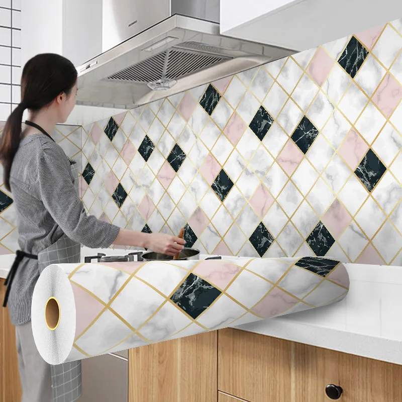 Sfondi Papel De Pared Cocina adesivi Tapiz autoadesisivo cucina armadio per la casa stoccaggio vinile membrana in alluminio impermeabile