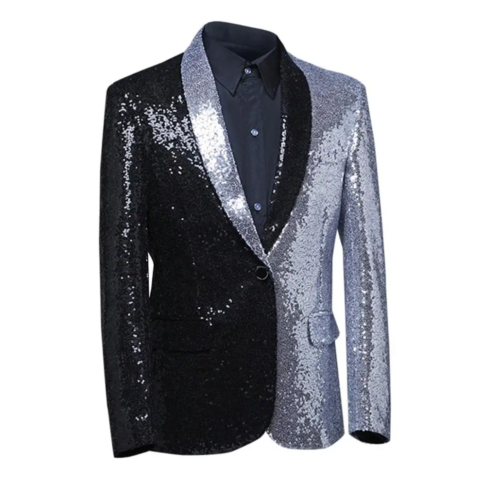 Мужской зеленый фруктовый воротник с блестками Повседневный Блейзер сшитый цвет