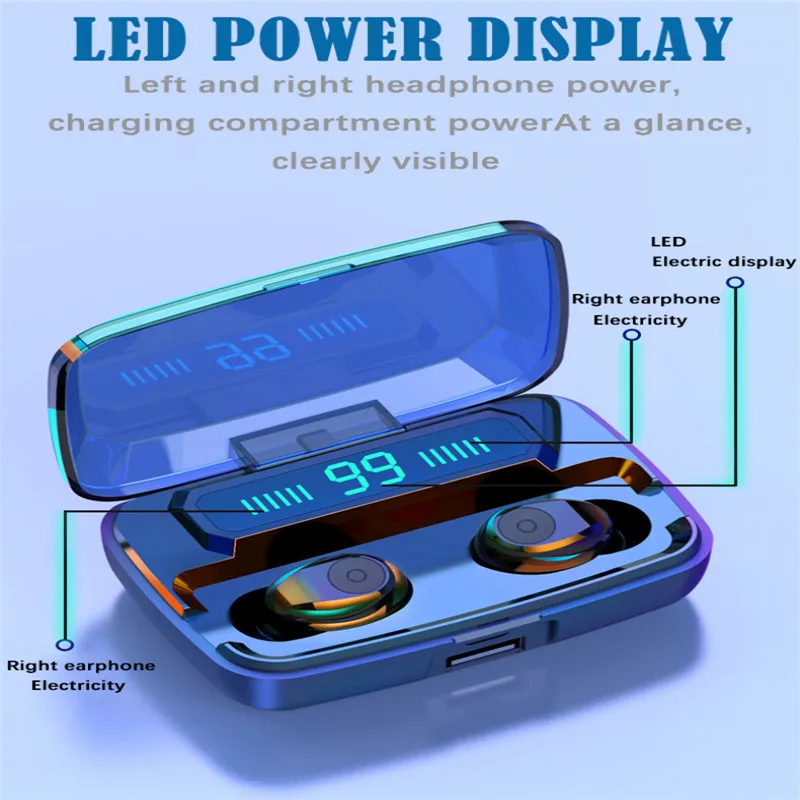 Наушники вкладыши TWS Bluetooth наушники 5 0 стерео спортивные Водонепроницаемый