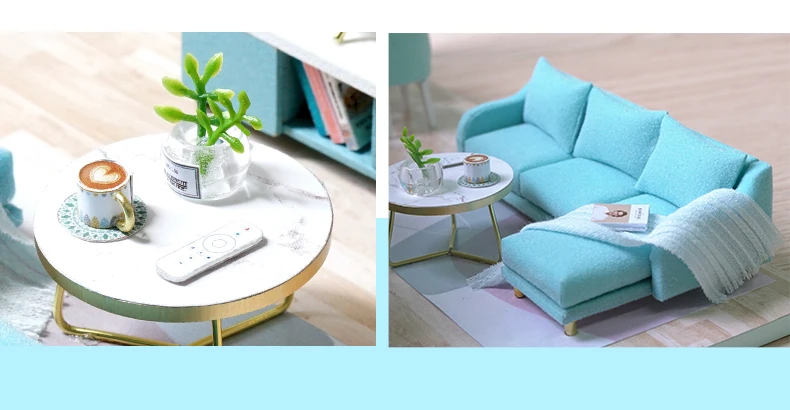 CUTEBEE DIY кукольный домик деревянные кукольные домики Миниатюрный Кукольный дом набор мебели Каса музыка светодиодные игрушки для детей подарок на день рождения M21