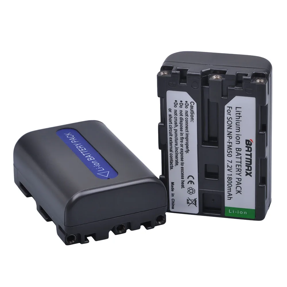 

Batmax 1800mAh NP-FM50 NP FM50 NPFM50 Battery for Sony Alpha A100 DSLR-A100 A100K TRV408 DCR-PC105 FM30 FM50 FM70 FM90