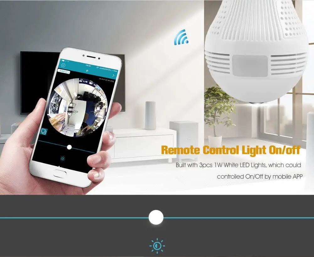 ICSEE HD 360 ° панорамный Wifi 1080P IP Камера светильник лампочка домашней безопасности