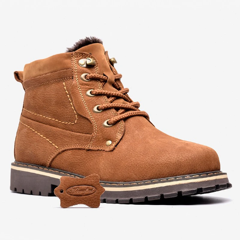 Мужские зимние ботинки из натуральной воловьей кожи большие размеры 38-50 | Обувь