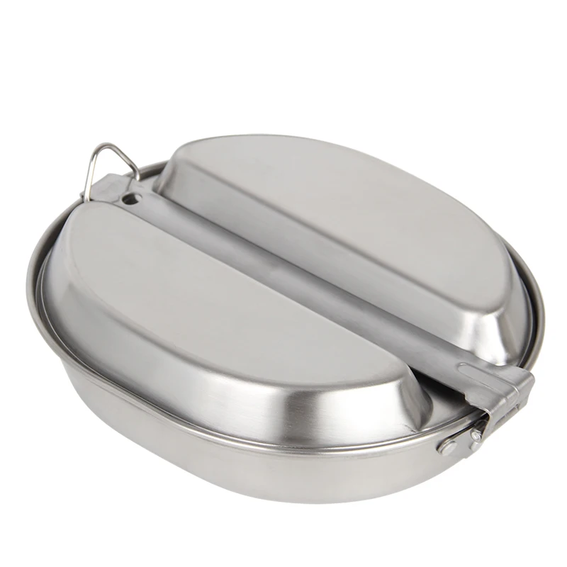 

US military outdoor tableware stainless steel high-intensity outdoor lunch box fire portable simple military canteens RC342