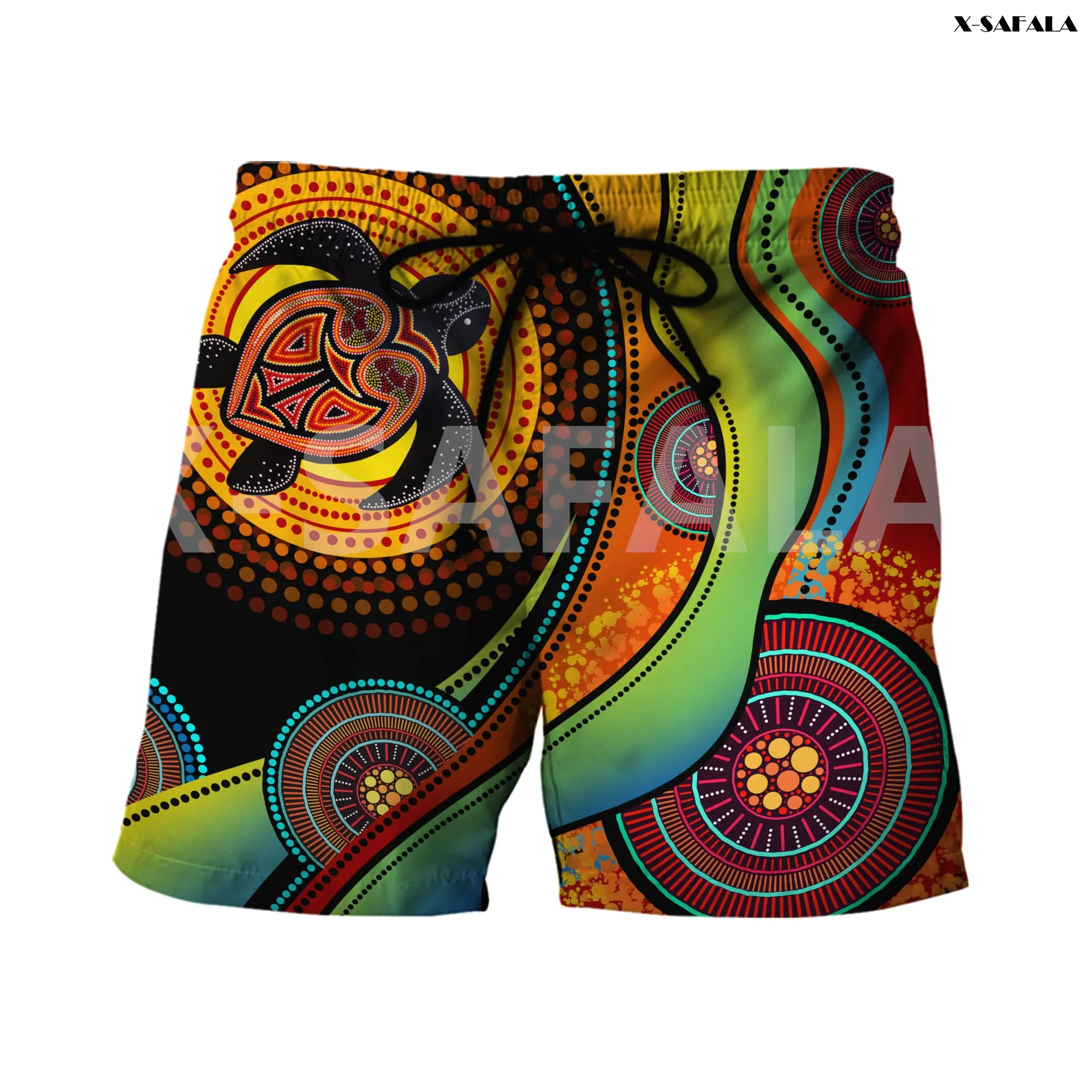 

Australia Aboriginal_Naidoc_Week Painting Art 3D Printed Man Women Shorts 1 Street Wear Elastic Waist Summer Beach Drawstring