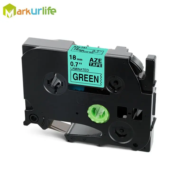 Black on Green Многоцветный совместимый Ламинированный tze 241 tze241 18 мм черный на белой ленте TZe-241 tz-241 для принтера brother p-touch TZE-141 - Цвет: Black on Green