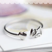 panjbj 925 sterling silver opening adjustable irregular heart minimalist fashion rings for women party office jewelry