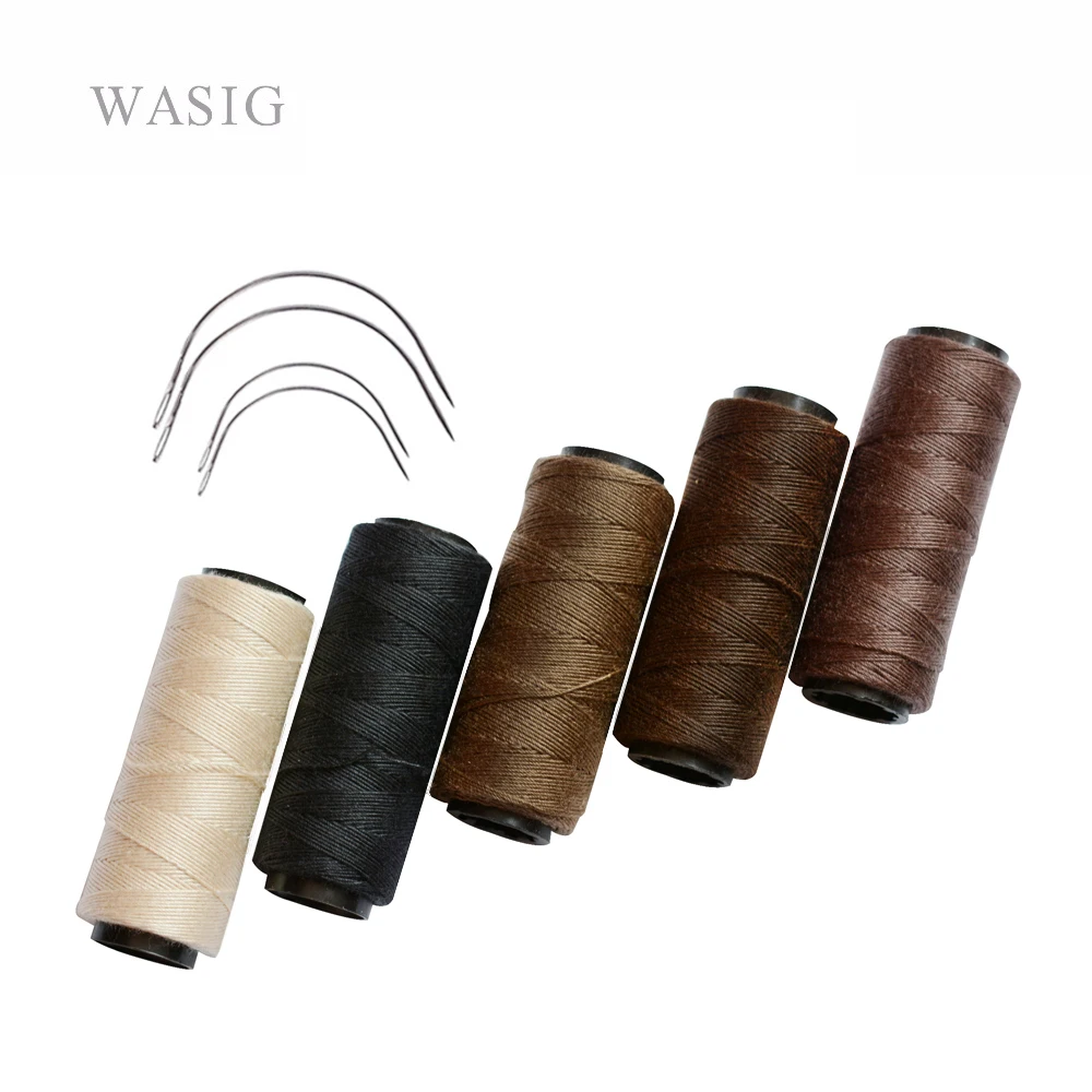 Hair Weaving Threads 3 Rolls/5 Rolls C Curved Needles 4 pcs Sewing Thread Wig Making Tools