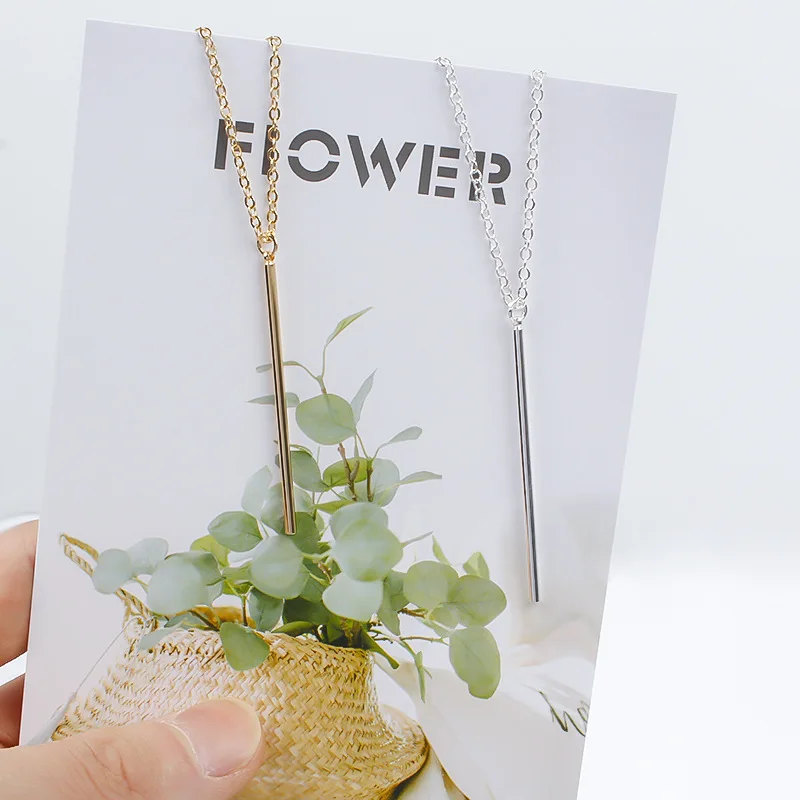 Простое металлическое длинное ожерелье с цепочкой женская мода золотой