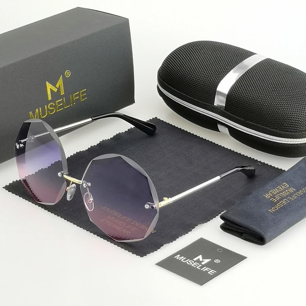 Солнцезащитные очки MUSELIFE без оправы для мужчин и женщин винтажные модные