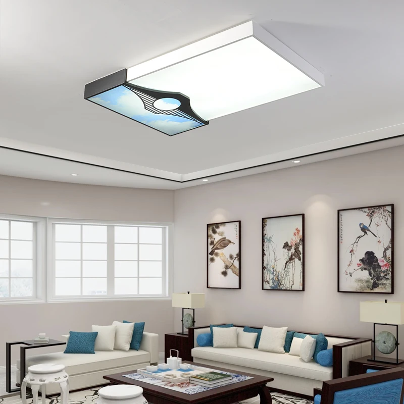 Новая китайская Светодиодная потолочная лампа простой современный светильник в