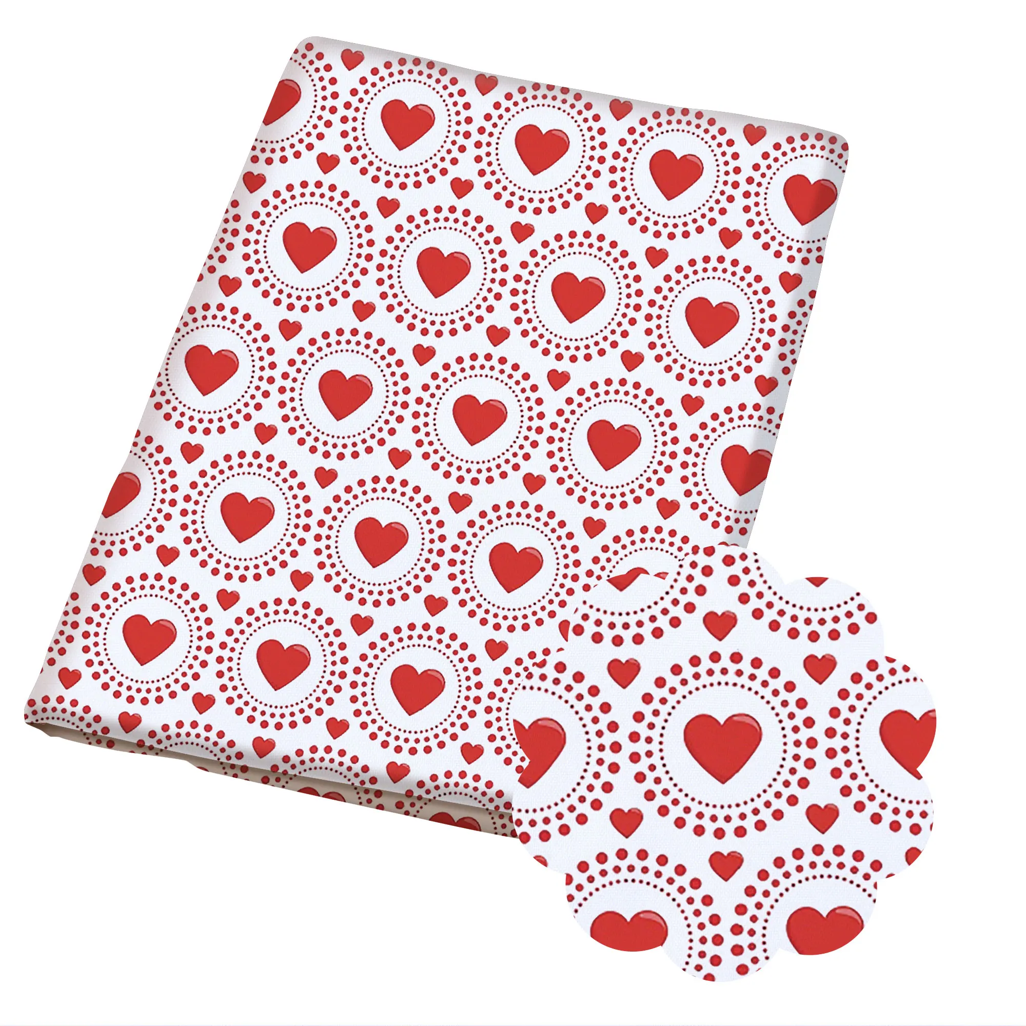 Diy полиэстер ткань ко Дню Святого Валентина узор из полиэстера и хлопка в стиле