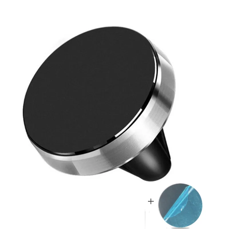 Silver Round Магнитный автомобильный держатель для телефона, держатель для приборной панели, подставка для телефона, кронштейн для IPhone xs max, для huawei P20 Lite, магнитный держатель на вентиляционное отверстие - Цвет: Silver Round