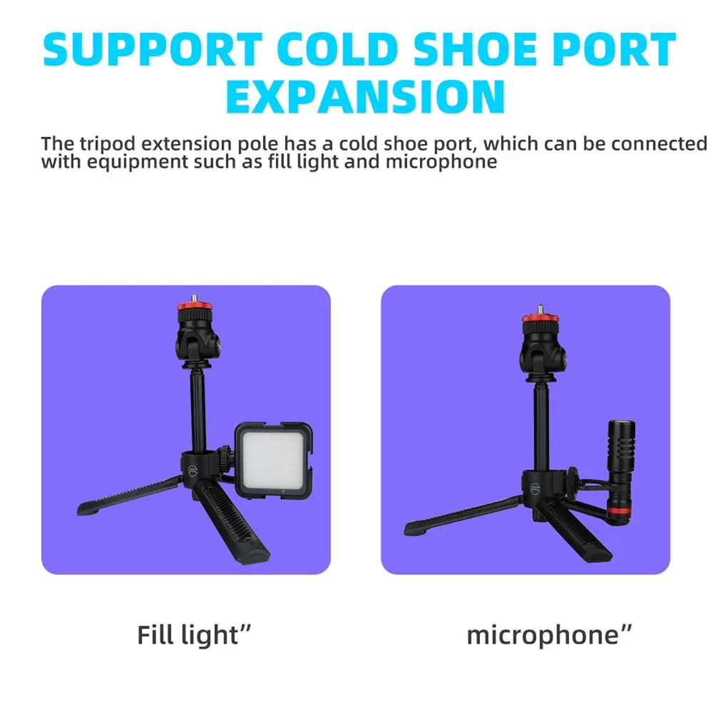 2 in 1 multi function selfie stick for dji action 2 tripod stand phone mount accesories for gopro 10 tripod for camera free global shipping