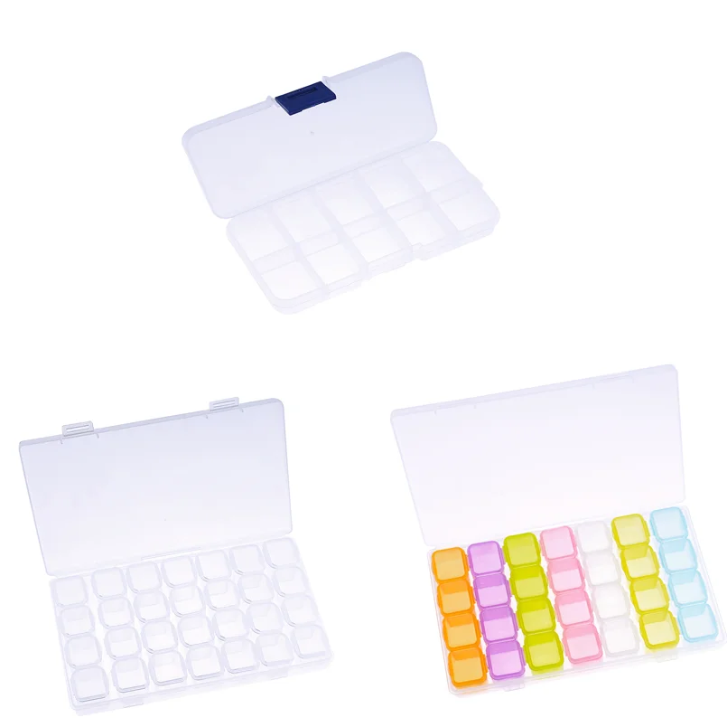 Прозрачная коробка для хранения Нейл арт пластиковая ювелирных изделий колец