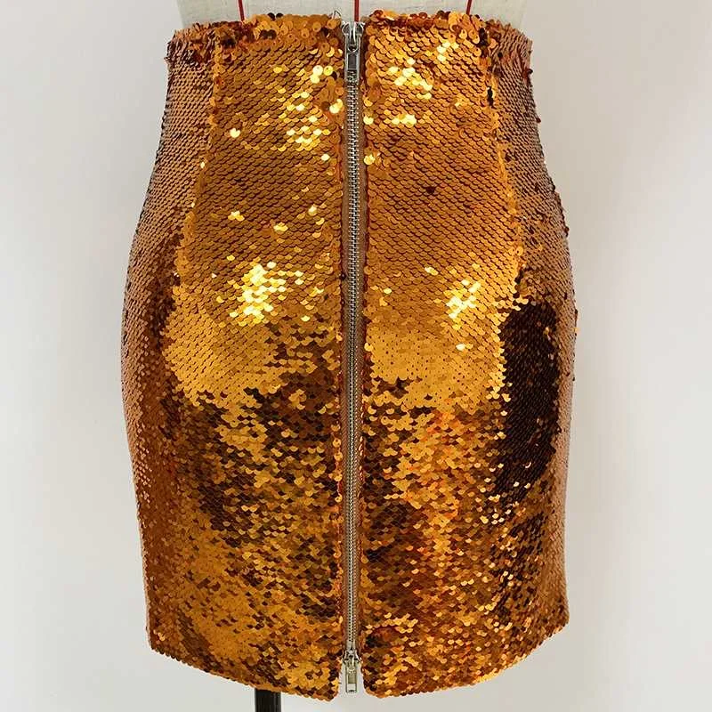 Новинка 2020, Золотая мини-юбка, сексуальная облегающая юбка-карандаш, Женская винтажная юбка знаменитости от AliExpress RU&CIS NEW