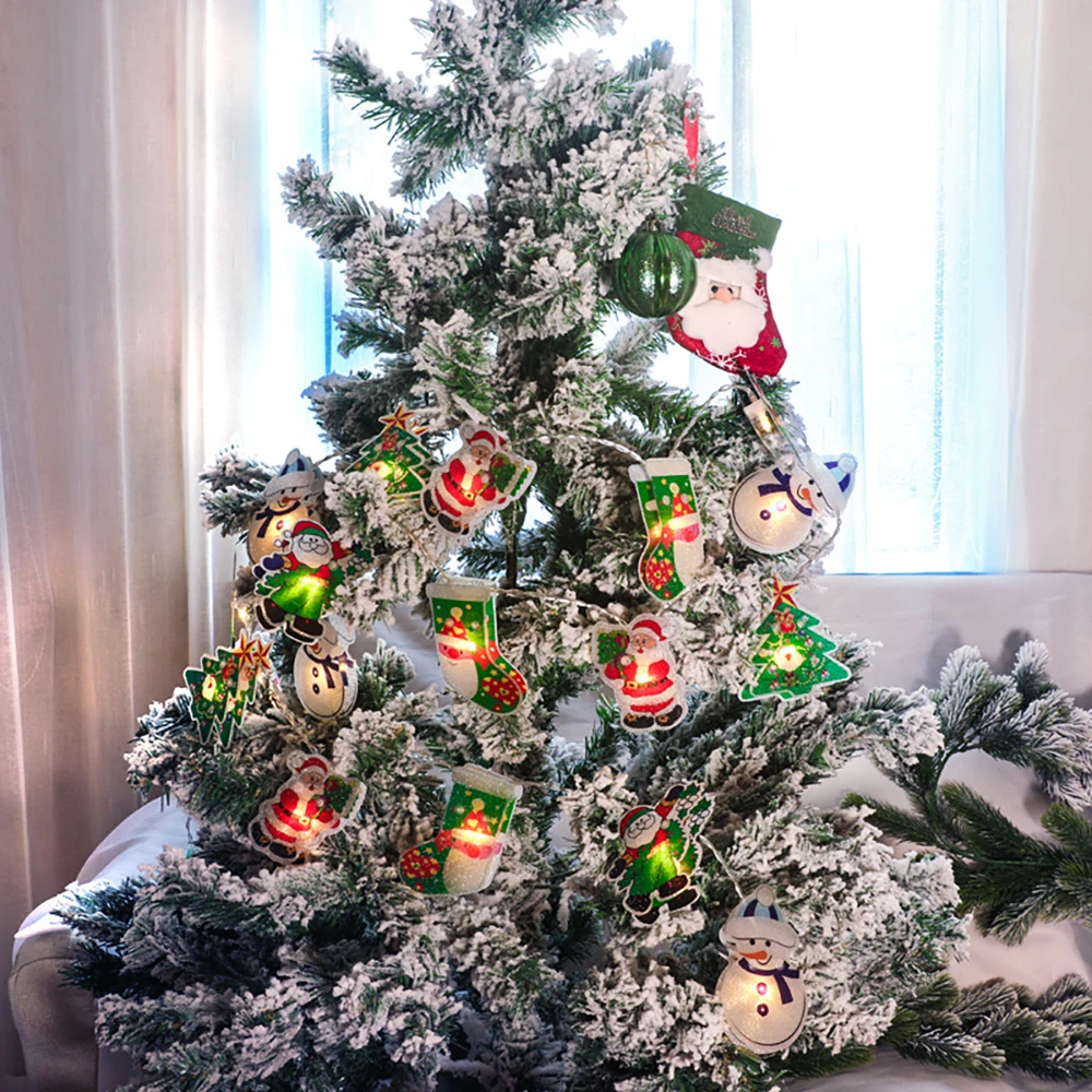 

СВЕТОДИОДНАЯ Гирлянда в виде снеговика на рождественскую елку, гирлянда, Рождественское украшение для дома, 2021, рождественские украшения, н...