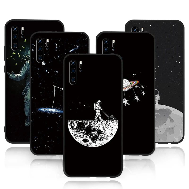 Чехлы для Huawei p20 p30 lite Pro P smart телефона Bumper Funda Capa mate 10 Y9 2019 Space Moon case Astronaut Silicon Cover Coque on.
