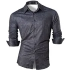 Рубашка мужская, темно-синяя, с длинными рукавами, JZS006, M-XXL