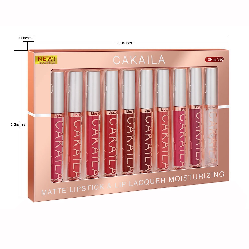 10pcs Lipstick Velvety Set Long Lasting Nonstick Cup Not Fade Makeup Cosmetics Kit For Girl Women Lips |