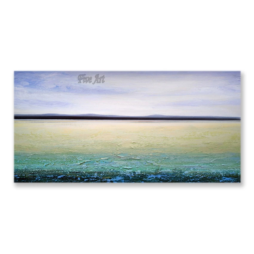 

Seascape Picture Art Hand-painted Sunset Scenery Oil Painting Abstract Unframed Textured Wall Hangings Picture Canvas Wall Art