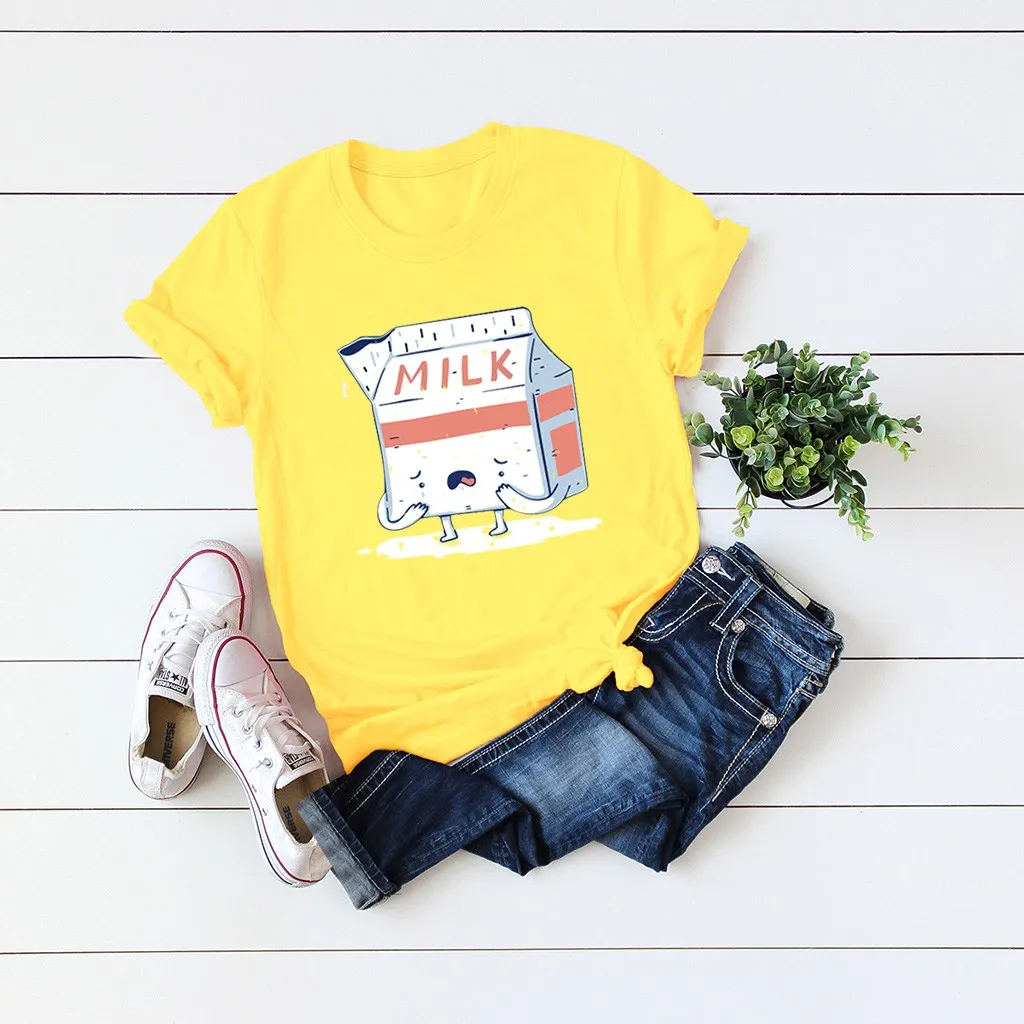 Новая летняя рубашка для женщин с круглым вырезом и коротким рукавом блузка