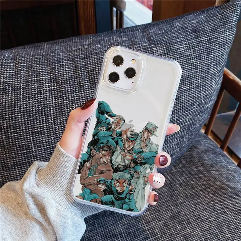 

Jojo Anime Bizarre Adventure Phone Case For iphone 12 11 8 7 6s 6 5 5s 5c se plus mini x xs xr pro max Transparent soft