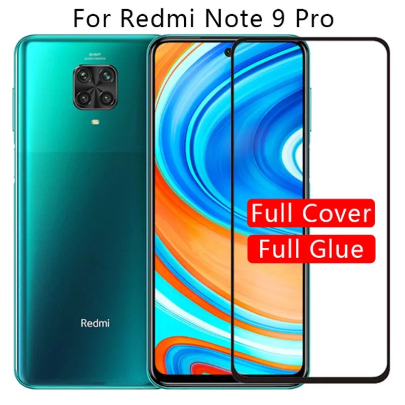 

2Pcs Full Glue Glass For xaomi Redmi Note 9Pro Note9s Tempered Glass on Ksiomi Red Mi Redme 9 9a 9c xiomi redmi9 Protective Film