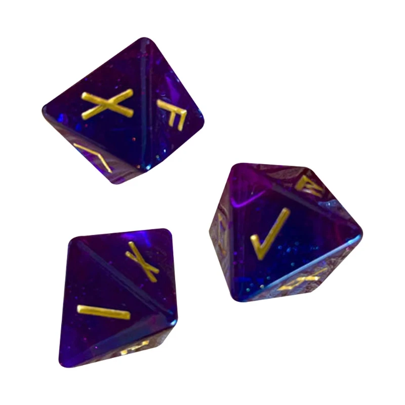 

1 set 8-Sided Rune Dice Resin Assorted Polyhedral Dice Set Divination Table Board Roll Party Cards Playing Game Toy