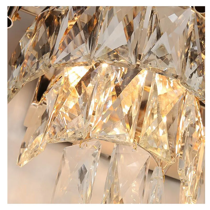 Современный настенный светильник Meerosee с прозрачными кристаллами черного цвета