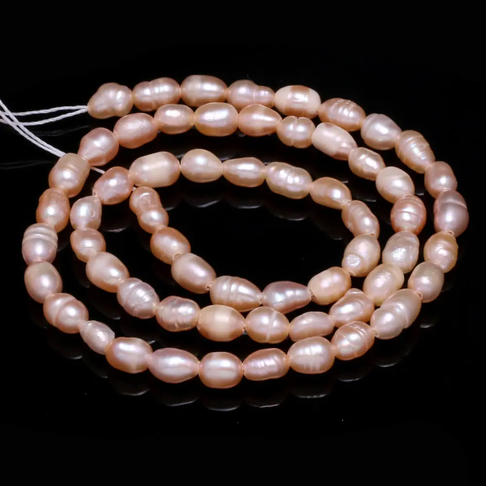 

Fine Natural Pearl Loose Beads A Freshwater Rice Pearl Beads for Fashion Jewelry Making Necklace Accessories 4-5mm
