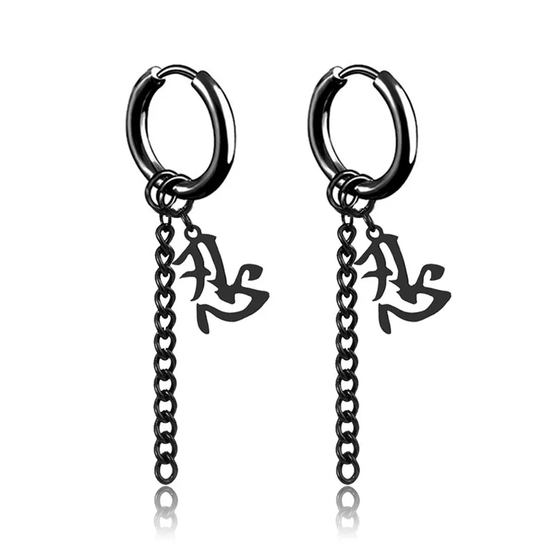 

HMES 1Pcs Punk Gothic Earrings Men'S And Women'S Pendant Dangle earrings Text Long Hanging Earrings Accessories Gifts