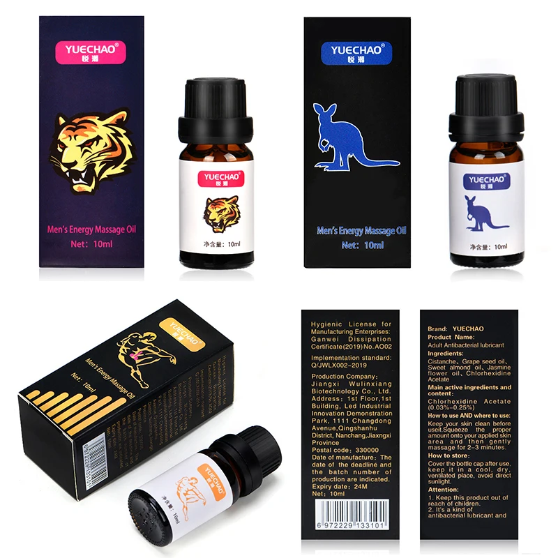 10 мл Мужская мощная энергия массажное эфирное масло для увеличения пениса мужчин