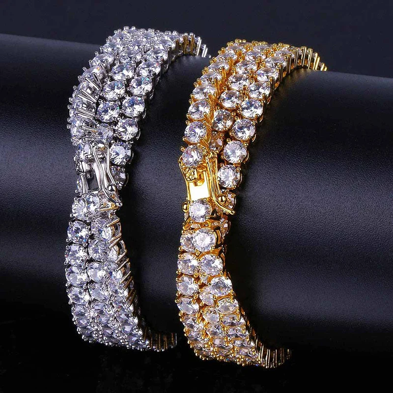 4 мм 16 &quot-30&quot хип-хоп Bling Iced Out теннис цепь ожерелье Золотая Роза 1 ряд CZircon ожерелья
