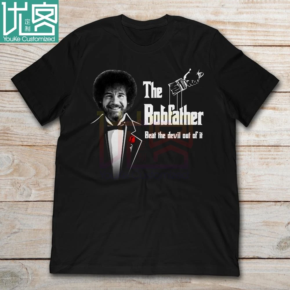 Мужская футболка Bob Ross The Bobfather Beat Devil Out Of It 2019|Мужские футболки| |