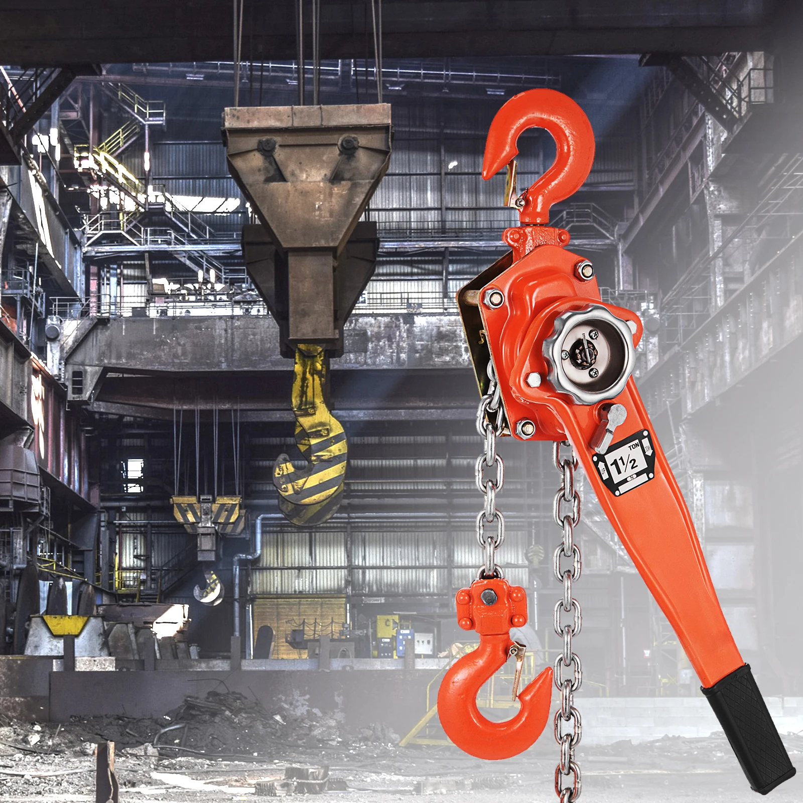 

VEVOR 3T/1.5T Manual Ratcheting Lever Chain Hoist 1.5M 3M 6M Portable Hand Block Lifting Come Along Puller Pulley Hook Mount